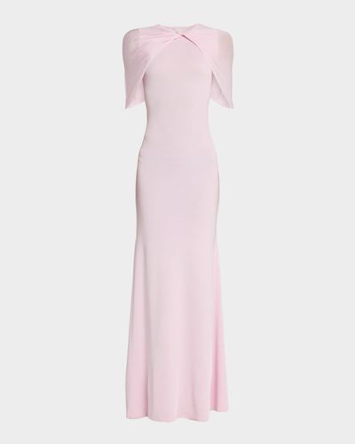 Roland Mouret Twist Draped Shawl Mermaid Gown