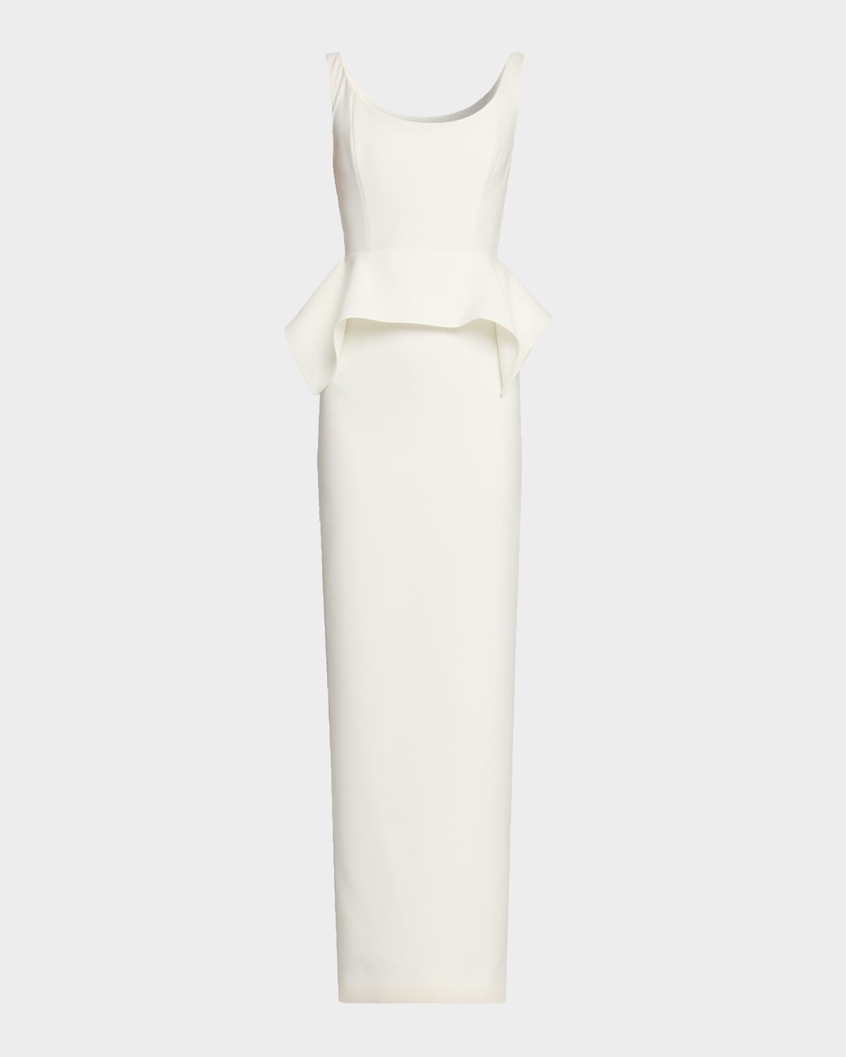 Roland Mouret Wide-Neck Peplum Column Gown