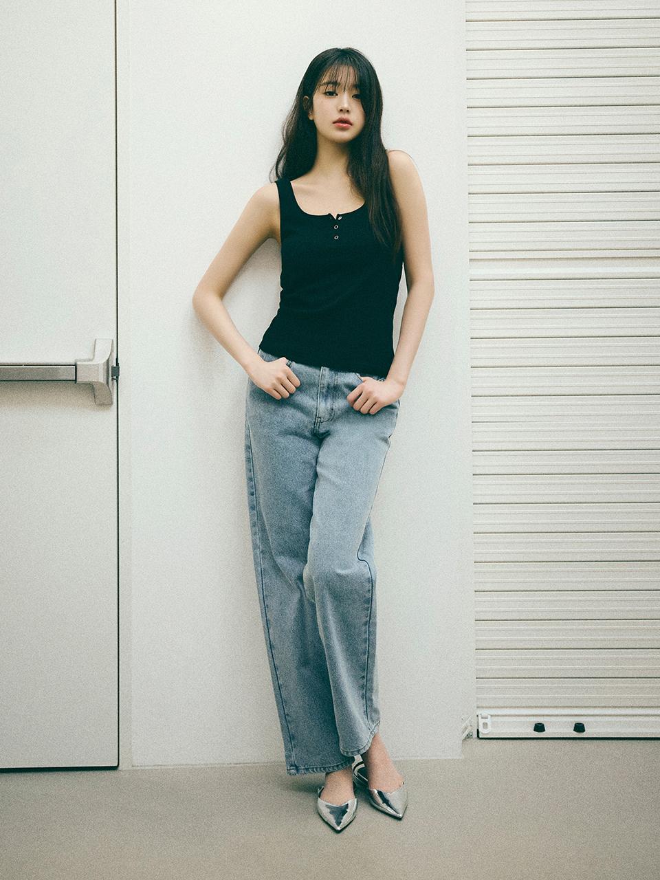 ROLAROLA Classic Fit Denim Wide Pants [Light Blue]