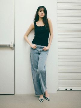 ROLAROLA Classic Fit Denim Wide Pants [Light Blue]