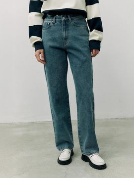 ROLAROLA Classic Fit Straight Cotton Denim Pants [Blue]