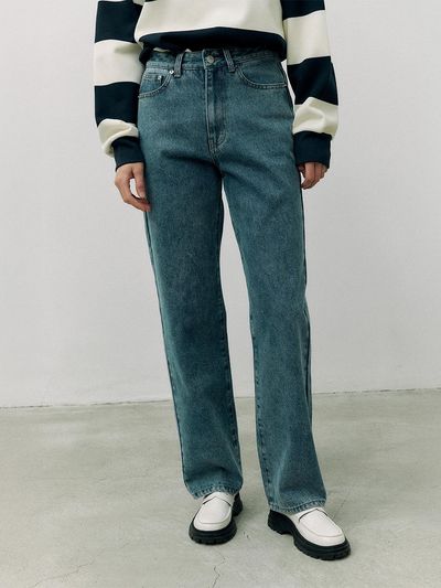 ROLAROLA Classic Fit Straight Cotton Denim Pants [Blue]