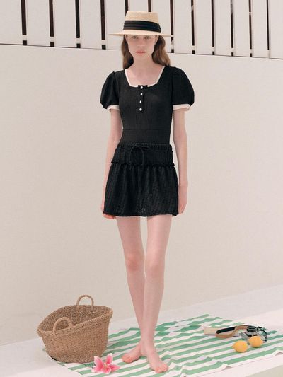 ROLAROLA Frill Cover Up Swim Skirt_Black
