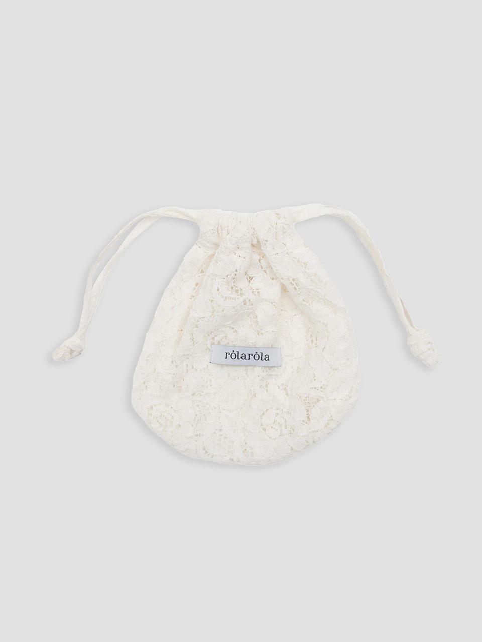 ROLAROLA LACE STRING POUCH CLUTCH BAG [IVORY]