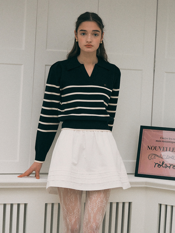 ROLAROLA Pintuck Mini Flare Skirt - White