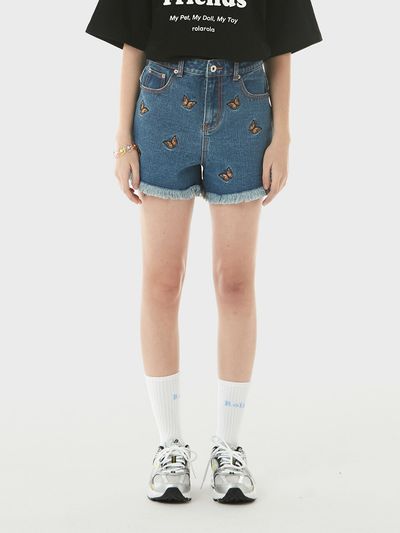 ROLAROLA (PT-20341) Butterfly Denim Shorts_Blue