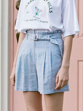 ROLAROLA (PT-20342) Set-Up Check Belt Bermuda Shorts_Blue