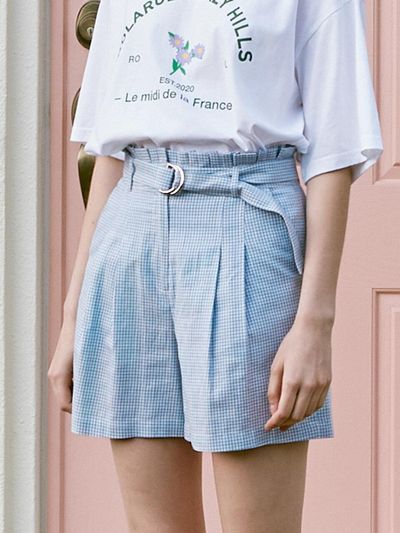 ROLAROLA (PT-20342) Set-Up Check Belt Bermuda Shorts_Blue