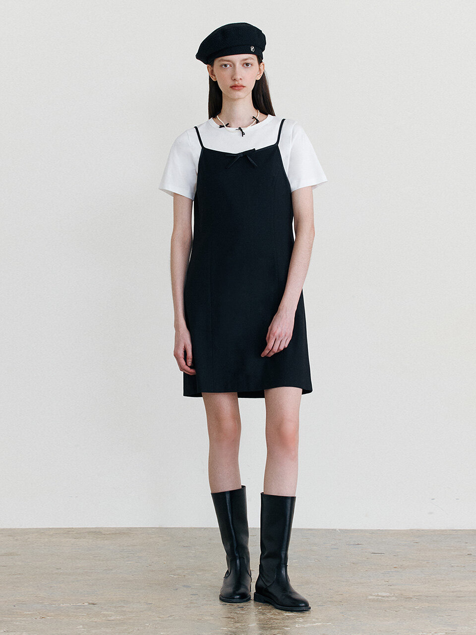 ROLAROLA Ribbon Bustier Mini Dress_Black