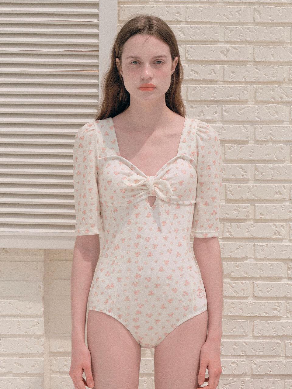ROLAROLA Ribbon Flower One Piece Swimsuit