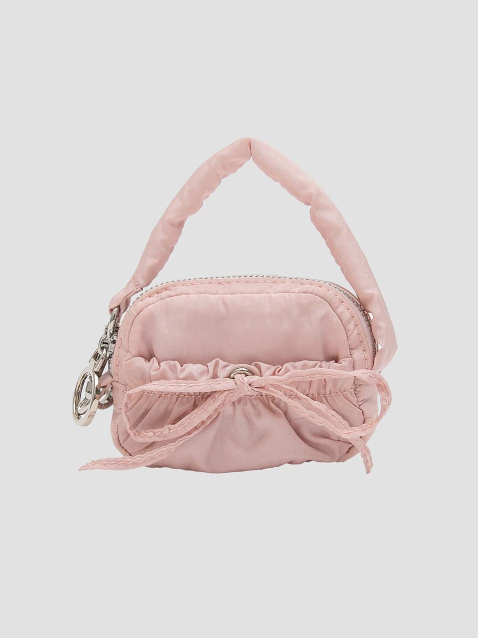 ROLAROLA RIBBON MINI BAG KEYRING [PINK]