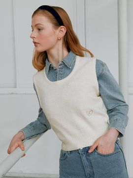 ROLAROLA Round-neck Boucle Knit Vest_IV