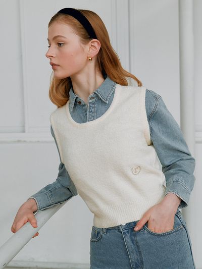 ROLAROLA Round-neck Boucle Knit Vest_IV