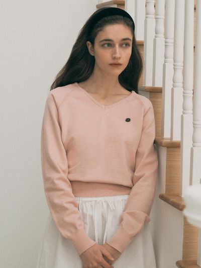 ROLAROLA Soft V-neck Sweater - Pink