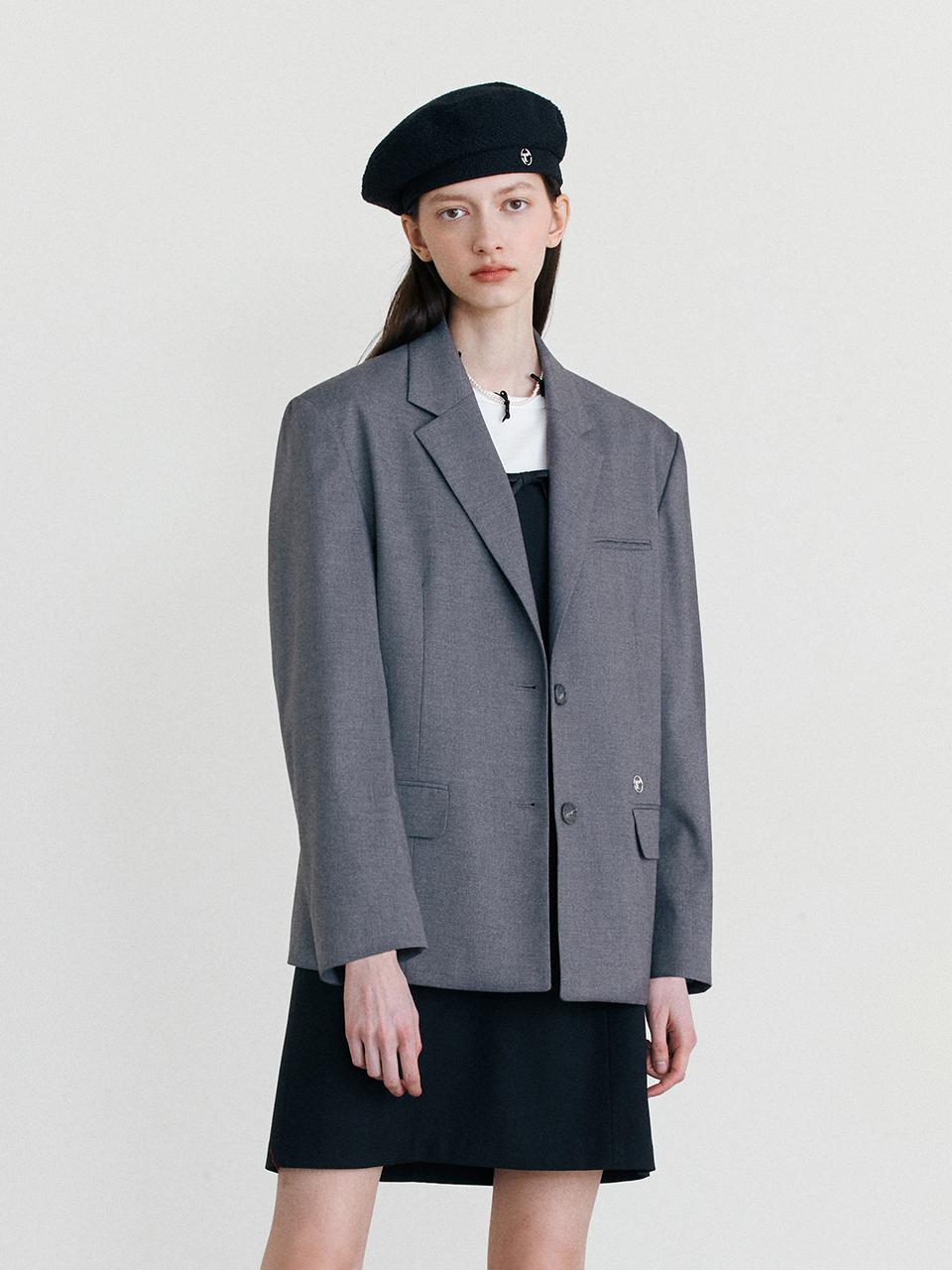 ROLAROLA Wool T/R Single Jacket_Charcoal