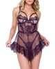 Roma Confidential Roma Confidential Sugar Plum Babydoll Chemise & G-String Set - 1