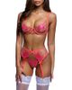 Roma Confidential Roma Confidential Wild Fire Underwire Bra, Garter Belt & Thong Set - 1