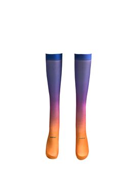 Romantic tiger Knee Stockings [Pink & White]