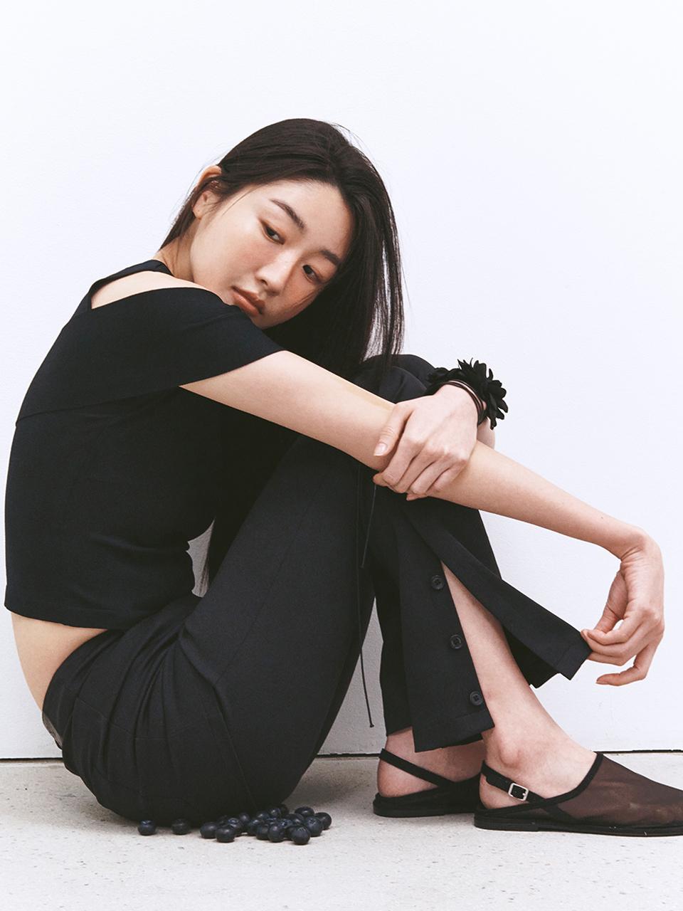 RONEW NYLON BLEND SKIRT OVERLAY PANTS (ONE COLOR)