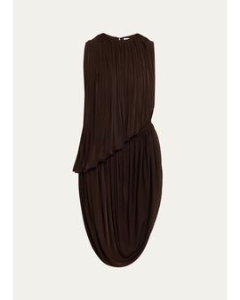 Ronny Kobo Alton Draped Side-Slit Jersey Dress