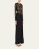 Ronny Kobo Amalyia Draped Mixed Media Column Gown - 3