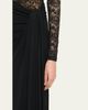 Ronny Kobo Amalyia Draped Mixed Media Column Gown - 4