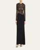 Ronny Kobo Amalyia Draped Mixed Media Column Gown - 5