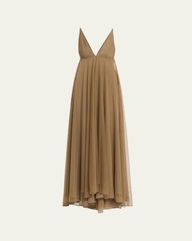 Ronny Kobo Chrissina Plunging Tulle Gown