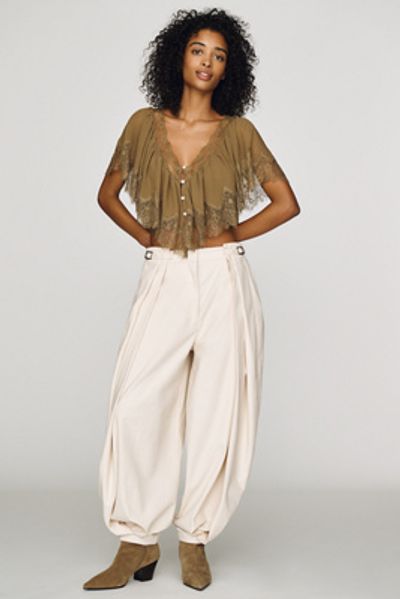 Ronny Kobo Devi High-Rise Barrel-Leg Pants