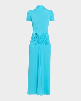 Ronny Kobo Enid Ruched Tissue Jersey Maxi Dress
