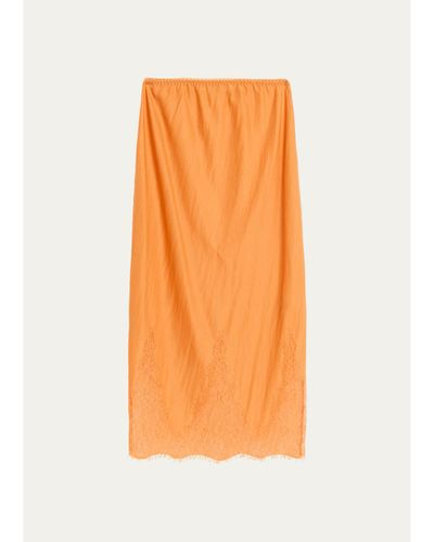 Ronny Kobo Lace-Trim Skirt