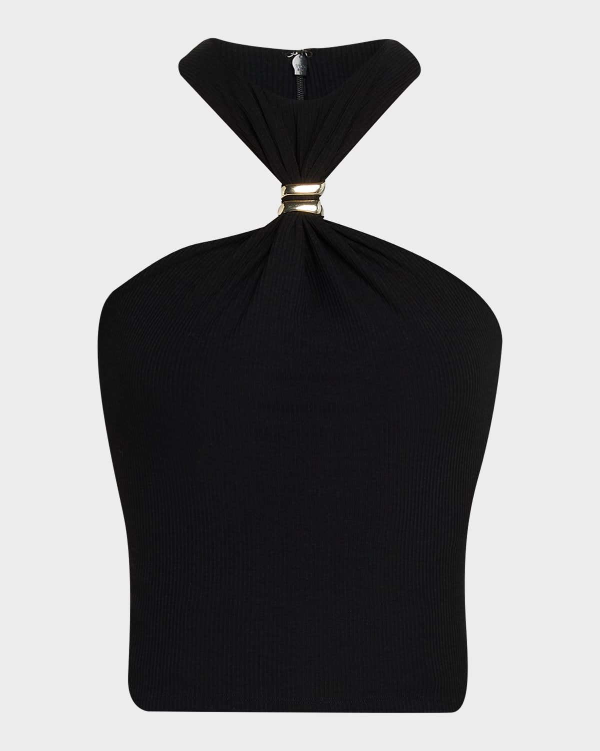 Ronny Kobo Marcel Embellished Halter Jersey Top