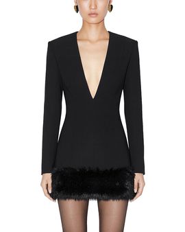 Ronny Kobo Ronny Kobo Aivy Plunge Neck Mini Dress