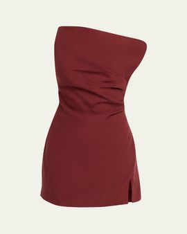 Ronny Kobo Winnie One-Shoulder Draped Mini Dress