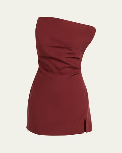 Ronny Kobo Winnie One-Shoulder Draped Mini Dress