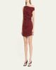 Ronny Kobo Winnie One-Shoulder Draped Mini Dress - 4