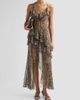 Ronny Kobo Women's Alva Paisley Ruffle Slit Maxi Dress - 2