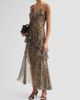 Ronny Kobo Women's Alva Paisley Ruffle Slit Maxi Dress - 4