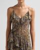Ronny Kobo Women's Alva Paisley Ruffle Slit Maxi Dress - 5