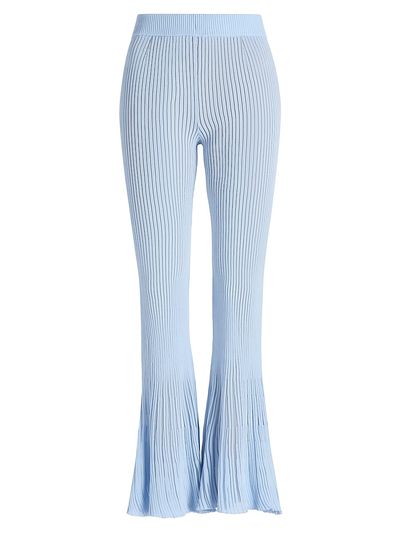 Ronny Kobo Women's Dallas Rib-Knit High-Rise Flared Pants