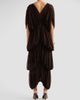 Ronny Kobo Women's Damier Tiered Draped Maxi Dress - 3