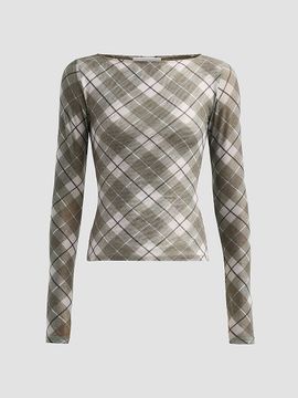 Ronny Kobo Women's Flume Plaid Long-Sleeve Top