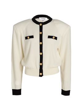 Ronny Kobo Women's Gemma Tipped Wool-Cashmere Cardigan