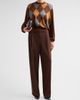 Ronny Kobo Women's Hayes Pleated Straight-Leg Pants - 2