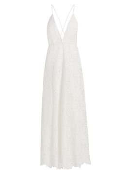 Ronny Kobo Women's Kim Embroidered Plunging V-Neck Maxi Dress