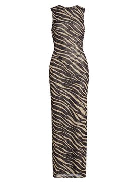 Ronny Kobo Women's Krisa Zebra Striped Column Maxi Dress