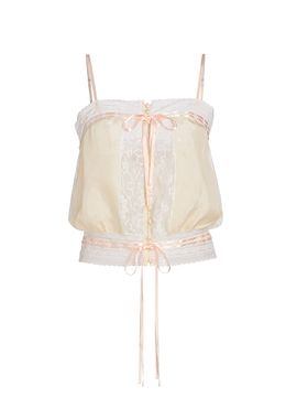 Ronny Kobo Women's Laila Silk Lace-Trim Top