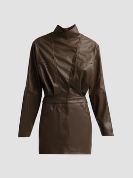 Ronny Kobo Women's Maddix Faux Leather Mini Dress