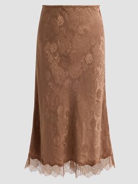 Ronny Kobo Women's Mina Floral Silk Lace-Trim Skirt