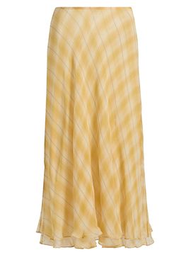 Ronny Kobo Women's Morrigan Shadow Plaid A-Line Maxi Skirt